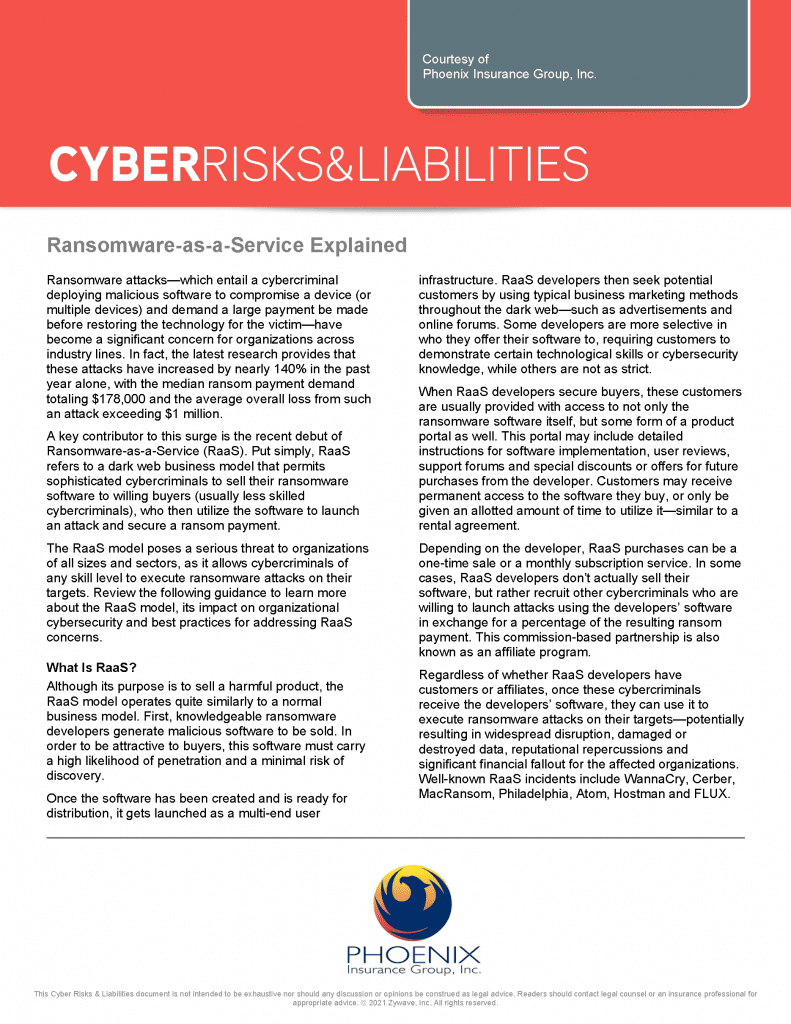 ransomware-as-a-service RaaS explained