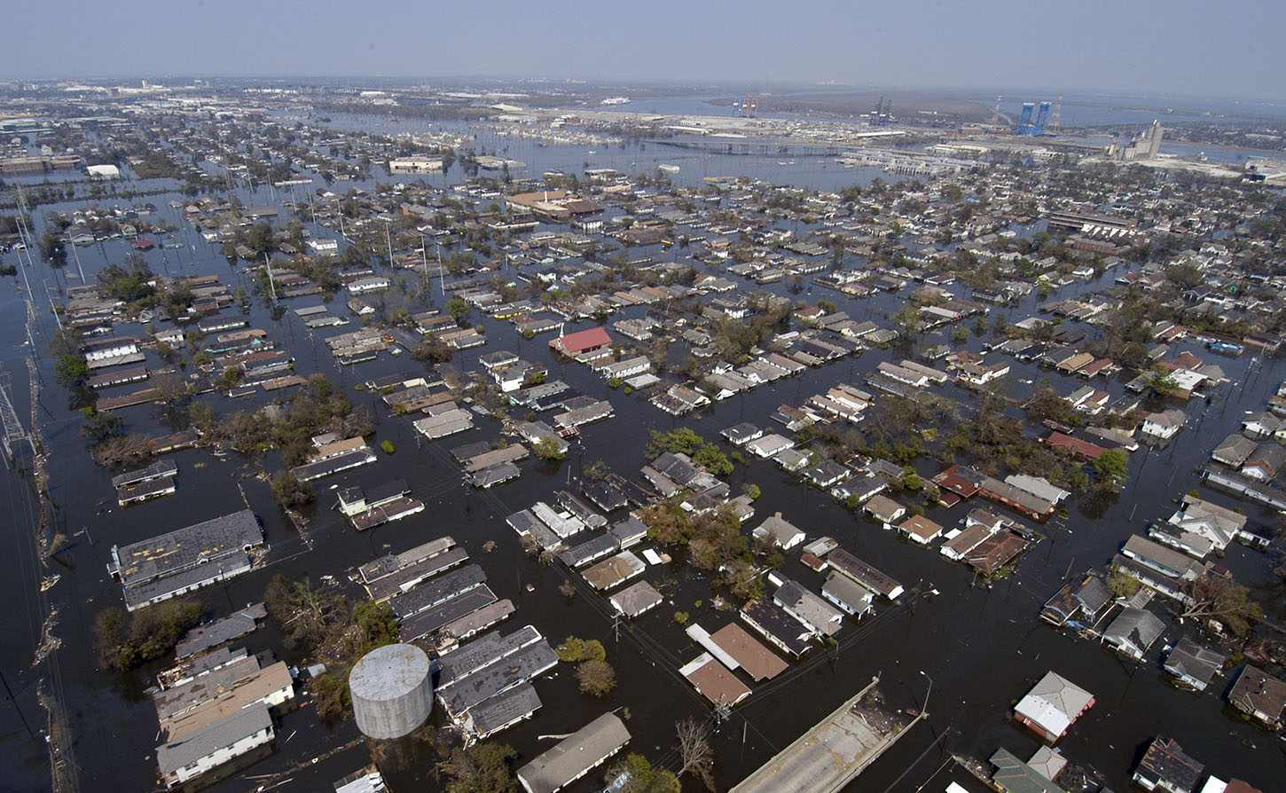 birds eye view of flooded area